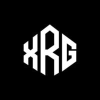 XRG letter logo design with polygon shape. XRG polygon and cube shape logo design. XRG hexagon vector logo template white and black colors. XRG monogram, business and real estate logo.