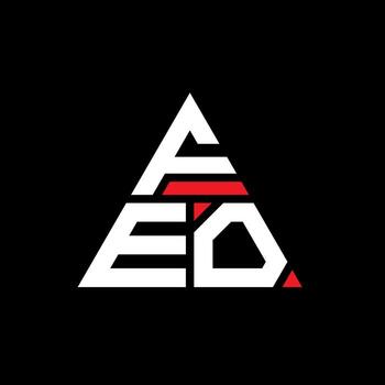FEO triangle letter logo design with triangle shape. FEO triangle logo design monogram. FEO triangle vector logo template with red color. FEO triangular logo Simple, Elegant, and Luxurious Logo.