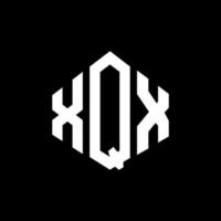 diseño de logotipo de letra xqx con forma de polígono. Diseño de logotipo en forma de cubo y polígono xqx. xqx hexágono vector logo plantilla colores blanco y negro. Monograma xqx, logotipo comercial e inmobiliario.