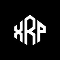 XRP letter logo design with polygon shape. XRP polygon and cube shape logo design. XRP hexagon vector logo template white and black colors. XRP monogram, business and real estate logo.