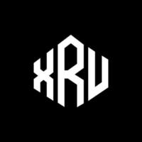 XRU letter logo design with polygon shape. XRU polygon and cube shape logo design. XRU hexagon vector logo template white and black colors. XRU monogram, business and real estate logo.