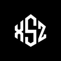 XSZ letter logo design with polygon shape. XSZ polygon and cube shape logo design. XSZ hexagon vector logo template white and black colors. XSZ monogram, business and real estate logo.