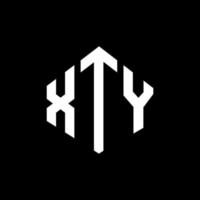 diseño de logotipo de letra xty con forma de polígono. xty polígono y diseño de logotipo en forma de cubo. xty hexágono vector logo plantilla colores blanco y negro. xty monograma, logotipo comercial e inmobiliario.