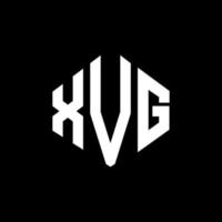 XVG letter logo design with polygon shape. XVG polygon and cube shape logo design. XVG hexagon vector logo template white and black colors. XVG monogram, business and real estate logo.