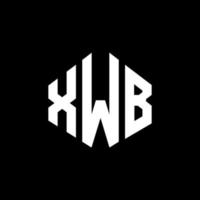 XWB letter logo design with polygon shape. XWB polygon and cube shape logo design. XWB hexagon vector logo template white and black colors. XWB monogram, business and real estate logo.