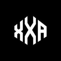 XXA letter logo design with polygon shape. XXA polygon and cube shape logo design. XXA hexagon vector logo template white and black colors. XXA monogram, business and real estate logo.