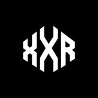 XXR letter logo design with polygon shape. XXR polygon and cube shape logo design. XXR hexagon vector logo template white and black colors. XXR monogram, business and real estate logo.