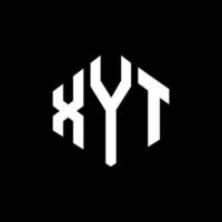 diseño de logotipo de letra xyt con forma de polígono. Diseño de logotipo en forma de cubo y polígono xyt. xyt hexágono vector logo plantilla colores blanco y negro. Monograma xyt, logotipo empresarial y inmobiliario.