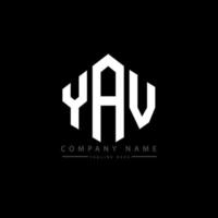 YAV letter logo design with polygon shape. YAV polygon and cube shape logo design. YAV hexagon vector logo template white and black colors. YAV monogram, business and real estate logo.