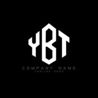 YBT letter logo design with polygon shape. YBT polygon and cube shape logo design. YBT hexagon vector logo template white and black colors. YBT monogram, business and real estate logo.