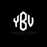 YBV letter logo design with polygon shape. YBV polygon and cube shape logo design. YBV hexagon vector logo template white and black colors. YBV monogram, business and real estate logo.