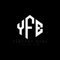 YFE letter logo design with polygon shape. YFE polygon and cube shape logo design. YFE hexagon vector logo template white and black colors. YFE monogram, business and real estate logo.