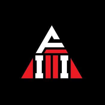 FII triangle letter logo design with triangle shape. FII triangle logo design monogram. FII triangle vector logo template with red color. FII triangular logo Simple, Elegant, and Luxurious Logo.