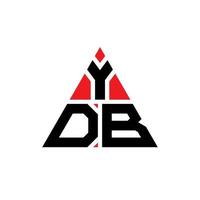 YDB triangle letter logo design with triangle shape. YDB triangle logo design monogram. YDB triangle vector logo template with red color. YDB triangular logo Simple, Elegant, and Luxurious Logo.