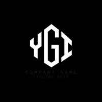 YGI letter logo design with polygon shape. YGI polygon and cube shape logo design. YGI hexagon vector logo template white and black colors. YGI monogram, business and real estate logo.