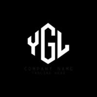 YGL letter logo design with polygon shape. YGL polygon and cube shape logo design. YGL hexagon vector logo template white and black colors. YGL monogram, business and real estate logo.