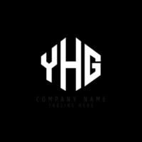 YHG letter logo design with polygon shape. YHG polygon and cube shape logo design. YHG hexagon vector logo template white and black colors. YHG monogram, business and real estate logo.