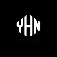 YHN letter logo design with polygon shape. YHN polygon and cube shape logo design. YHN hexagon vector logo template white and black colors. YHN monogram, business and real estate logo.