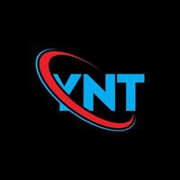 logotipo de ynt. letra ynt. diseño del logotipo de la letra ynt. logotipo de iniciales ynt vinculado con círculo y logotipo de monograma en mayúsculas. tipografía ynt para tecnología, negocios y marca inmobiliaria. vector