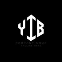 YIB letter logo design with polygon shape. YIB polygon and cube shape logo design. YIB hexagon vector logo template white and black colors. YIB monogram, business and real estate logo.
