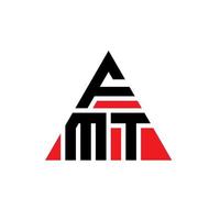 diseño de logotipo de letra triangular fmt con forma de triángulo. monograma de diseño de logotipo de triángulo fmt. plantilla de logotipo de vector de triángulo fmt con color rojo. logotipo triangular fmt logotipo simple, elegante y lujoso.