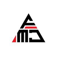 diseño de logotipo de letra triangular fmj con forma de triángulo. monograma de diseño del logotipo del triángulo fmj. plantilla de logotipo de vector de triángulo fmj con color rojo. logotipo triangular fmj logotipo simple, elegante y lujoso.