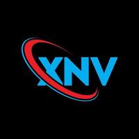 logotipo xnv. letra xnv. diseño del logotipo de la letra xnv. logotipo de iniciales xnv vinculado con círculo y logotipo de monograma en mayúsculas. tipografía xnv para tecnología, negocios y marca inmobiliaria. vector