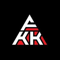 diseño de logotipo de letra de triángulo fkk con forma de triángulo. monograma de diseño del logotipo del triángulo fkk. plantilla de logotipo de vector de triángulo fkk con color rojo. logotipo triangular fkk logotipo simple, elegante y lujoso.