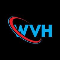 logotipo de wvh. con letra. diseño del logotipo de la letra wvh. iniciales con logotipo vinculado con círculo y logotipo de monograma en mayúsculas. tipografía wvh para tecnología, negocios y marca inmobiliaria. vector