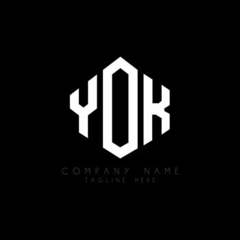 YOK letter logo design with polygon shape. YOK polygon and cube shape logo design. YOK hexagon vector logo template white and black colors. YOK monogram, business and real estate logo.