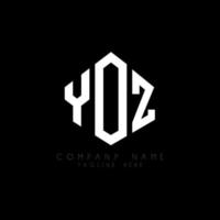 YOZ letter logo design with polygon shape. YOZ polygon and cube shape logo design. YOZ hexagon vector logo template white and black colors. YOZ monogram, business and real estate logo.