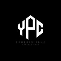YPC letter logo design with polygon shape. YPC polygon and cube shape logo design. YPC hexagon vector logo template white and black colors. YPC monogram, business and real estate logo.
