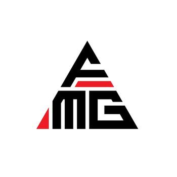 FMG triangle letter logo design with triangle shape. FMG triangle logo design monogram. FMG triangle vector logo template with red color. FMG triangular logo Simple, Elegant, and Luxurious Logo.