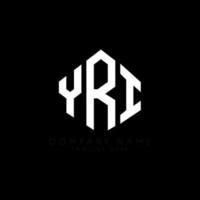 YRI letter logo design with polygon shape. YRI polygon and cube shape logo design. YRI hexagon vector logo template white and black colors. YRI monogram, business and real estate logo.