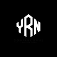 YRN letter logo design with polygon shape. YRN polygon and cube shape logo design. YRN hexagon vector logo template white and black colors. YRN monogram, business and real estate logo.