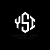 YSI letter logo design with polygon shape. YSI polygon and cube shape logo design. YSI hexagon vector logo template white and black colors. YSI monogram, business and real estate logo.