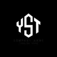 YST letter logo design with polygon shape. YST polygon and cube shape logo design. YST hexagon vector logo template white and black colors. YST monogram, business and real estate logo.