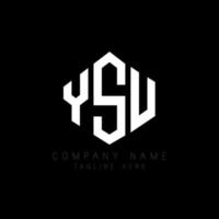 YSU letter logo design with polygon shape. YSU polygon and cube shape logo design. YSU hexagon vector logo template white and black colors. YSU monogram, business and real estate logo.