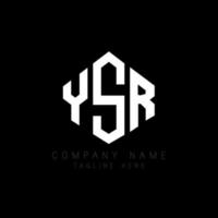 YSR letter logo design with polygon shape. YSR polygon and cube shape logo design. YSR hexagon vector logo template white and black colors. YSR monogram, business and real estate logo.