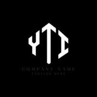 YTI letter logo design with polygon shape. YTI polygon and cube shape logo design. YTI hexagon vector logo template white and black colors. YTI monogram, business and real estate logo.