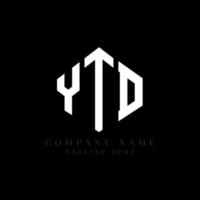 YTD letter logo design with polygon shape. YTD polygon and cube shape logo design. YTD hexagon vector logo template white and black colors. YTD monogram, business and real estate logo.