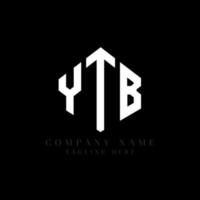 YTB letter logo design with polygon shape. YTB polygon and cube shape logo design. YTB hexagon vector logo template white and black colors. YTB monogram, business and real estate logo.