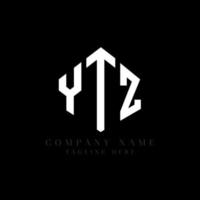 YTZ letter logo design with polygon shape. YTZ polygon and cube shape logo design. YTZ hexagon vector logo template white and black colors. YTZ monogram, business and real estate logo.