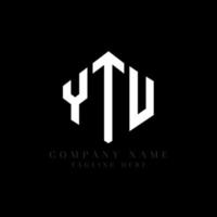 YTU letter logo design with polygon shape. YTU polygon and cube shape logo design. YTU hexagon vector logo template white and black colors. YTU monogram, business and real estate logo.