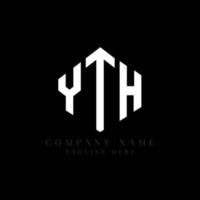 diseño de logotipo de letra yth con forma de polígono. Diseño de logotipo en forma de polígono y cubo. Yth hexágono vector logo plantilla colores blanco y negro. yth monograma, logotipo comercial e inmobiliario.