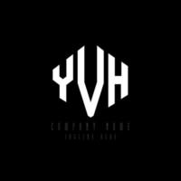 YVH letter logo design with polygon shape. YVH polygon and cube shape logo design. YVH hexagon vector logo template white and black colors. YVH monogram, business and real estate logo.