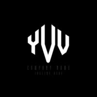 YVV letter logo design with polygon shape. YVV polygon and cube shape logo design. YVV hexagon vector logo template white and black colors. YVV monogram, business and real estate logo.