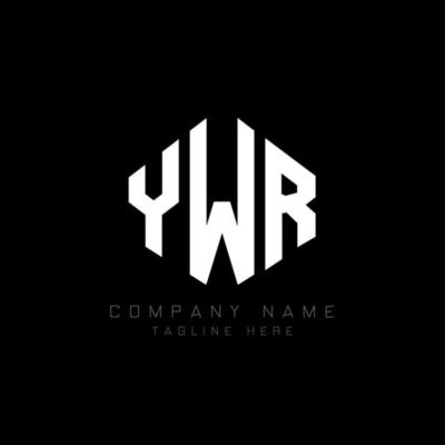 YWR letter logo design with polygon shape. YWR polygon and cube shape logo design. YWR hexagon vector logo template white and black colors. YWR monogram, business and real estate logo.