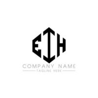 EIH letter logo design with polygon shape. EIH polygon and cube shape logo design. EIH hexagon vector logo template white and black colors. EIH monogram, business and real estate logo.