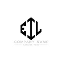 EIL letter logo design with polygon shape. EIL polygon and cube shape logo design. EIL hexagon vector logo template white and black colors. EIL monogram, business and real estate logo.